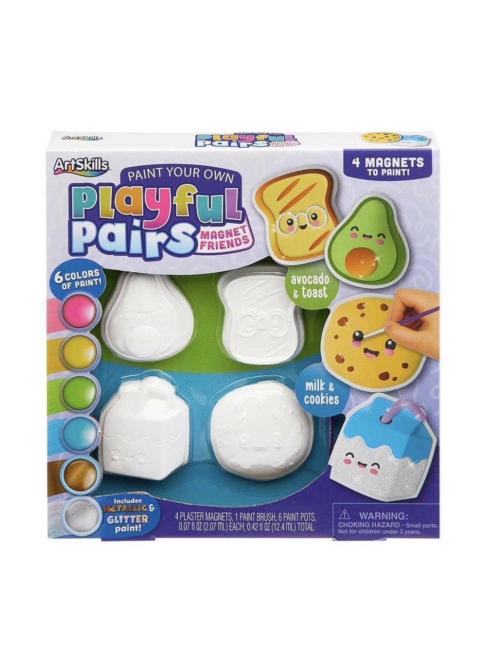 ArtSkills Paint Your Own Playful Pairs Magnet Friends Kit, 4 ct